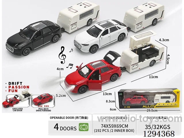 1:36 pull back alloy car 3 colors W L/M