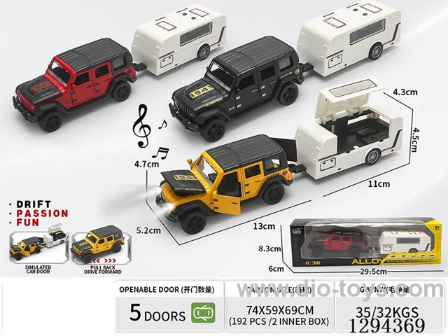 1:36 pull back alloy car 3 colors W L/M