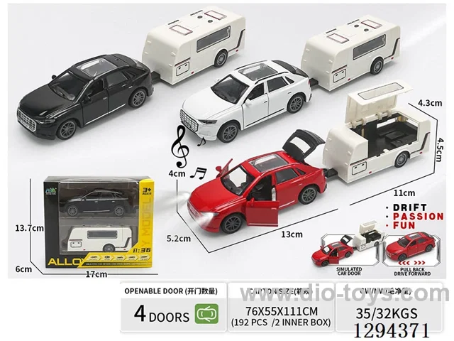 1:36 pull back alloy car 3 colors W L/M