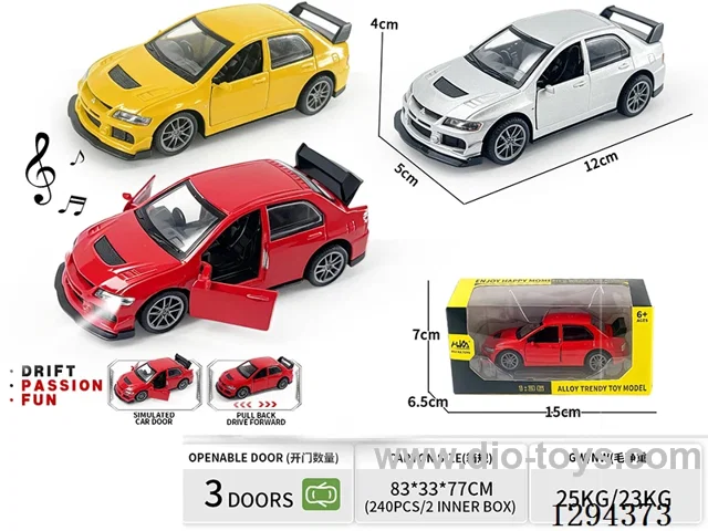 1:36 pull back alloy car 3 colors W L/M