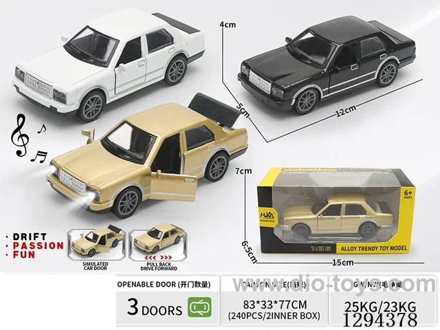 1:36 pull back alloy car 3 colors W L/M