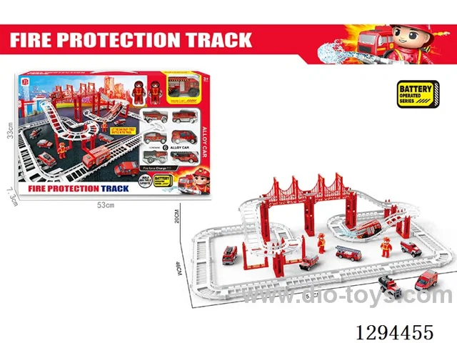alloy electric Fire?fighting Track Toy in window box