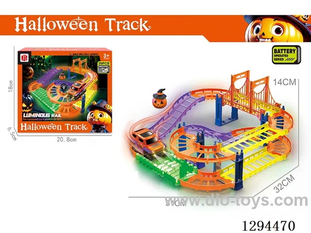 Electric Halloween Glow?in?the?Dark Track Toy in color box