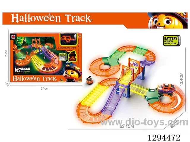 Electric Halloween Glow?in?the?Dark Track Toy in window box