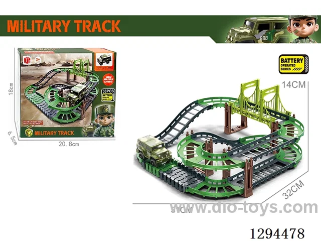 electric military track toy in color box