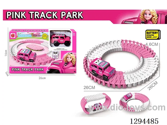 Electric Pink Track Toy in window box