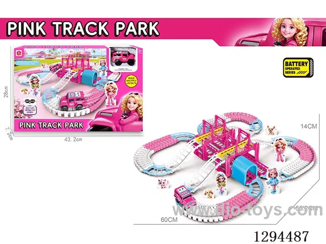 Electric Pink Track Toy in window box