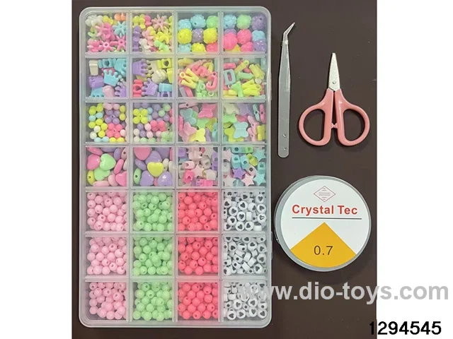 28-compartment beaded box (Includes scissors, thread box, and clips.)