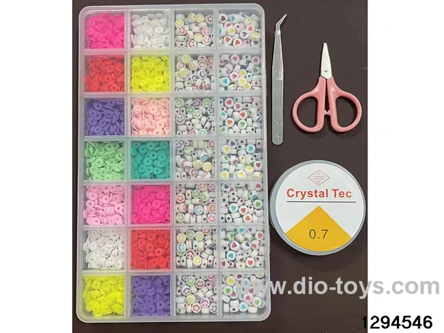 28-compartment mini polymer clay + colorful bead box (Includes scissors, thread box, and clips.)