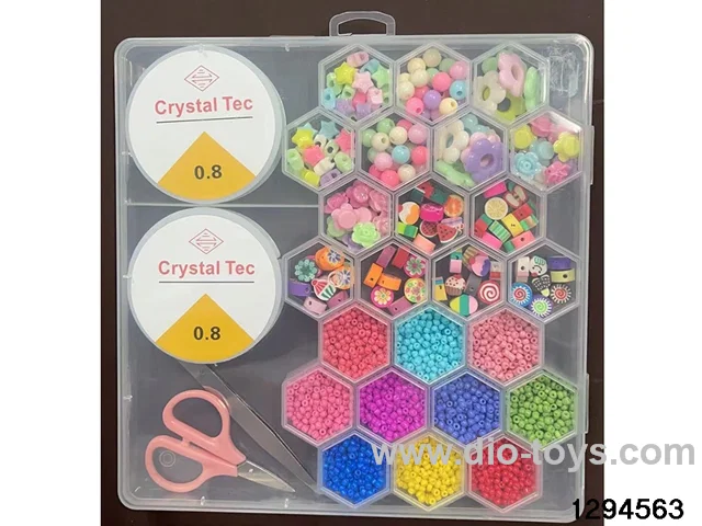 24-compartment honeycomb ceramic shard box with fine beaded charms