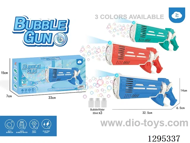12-Hole Electric Bubble Gun with light / 30ML bubble water*3 3 colors