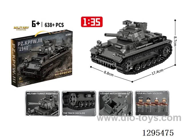 Panzer III Ausf. F - WWII German Medium Tank building blocks 638+PCS