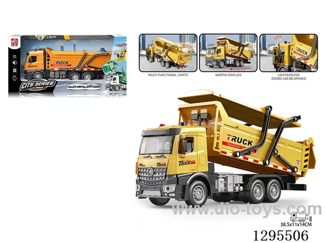 1:12 Alloy Inertia Transport Truck , Lights, Sounds, Opening Doors, Simulated Loading/Unloading included battery