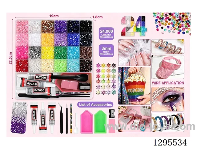 24+1-Compartment DIY Colored Rhinestones