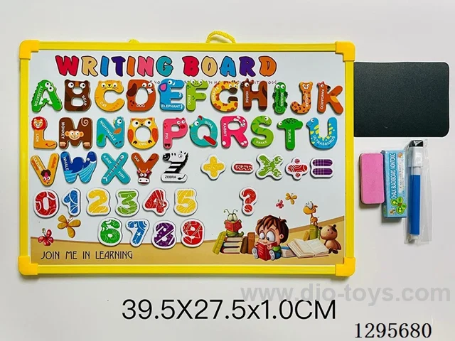 English Whiteboard with 42 English Animal Letters + Numbers (Double-Sided)