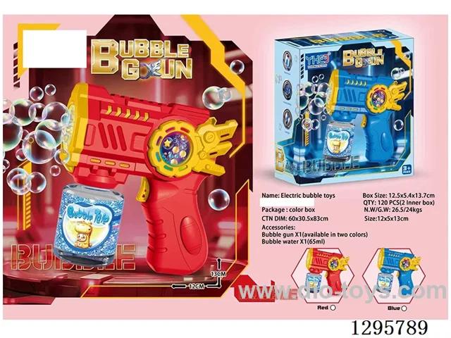 Bubble Gun 2 colors + 65ml Bubble water