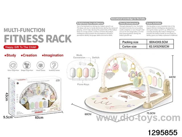 Baby piano gym play mat in window box