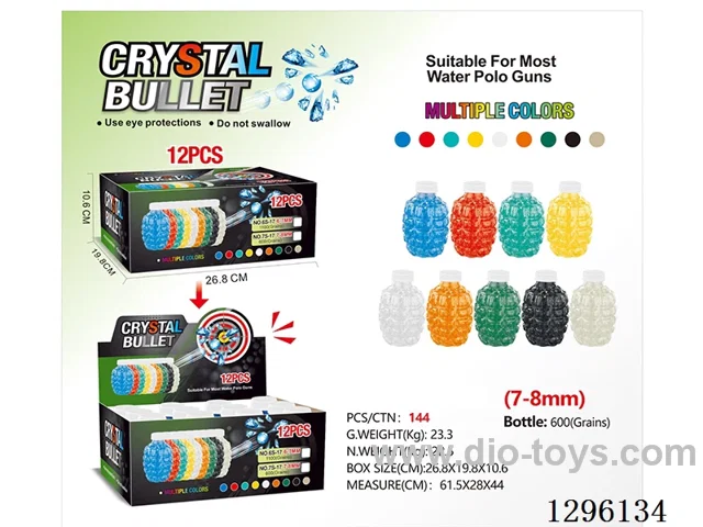 Grenade-Shaped 7-8mm Water-Filled Marbles (1 display box contains 12 bottles; approx. 600 marbles per bottle) Water-Filled Marbles, Crystal Marbles, and Water-Absorbing Marble Packs (12PCS )