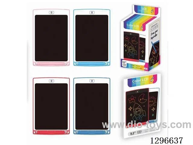 12PCS 4 Colors, 8.5-inch ABS LCD Writing Board, Color Screen (included battery: CR2025)