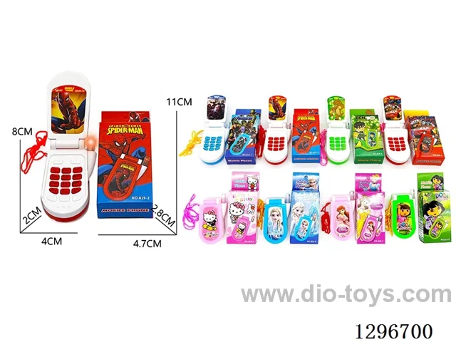 Flip-top flashing light and music cell phone (included battery)