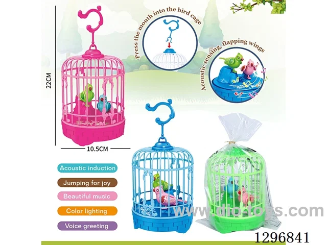 Voice-Activated Birdcage with Lights and Music