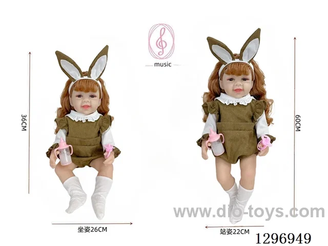 24 inch (60 cm) Eco-Friendly, Skin-Like Reborn Doll with IC Touch Sensors and Voice Function—Fully Soft, Realistic Rubber Baby Doll (Both Feet Are Stuffed with Cotton)