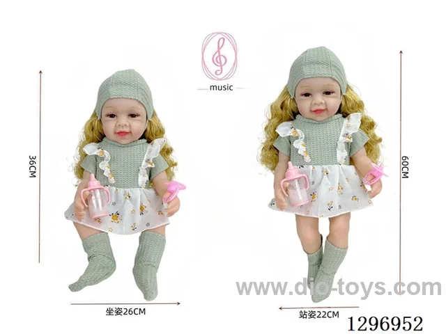 24 inch (60 cm) Eco-Friendly, Skin-Like Reborn Doll with IC Touch Sensors and Voice Function—Fully Soft, Realistic Rubber Baby Doll (Both Feet Are Stuffed with Cotton)