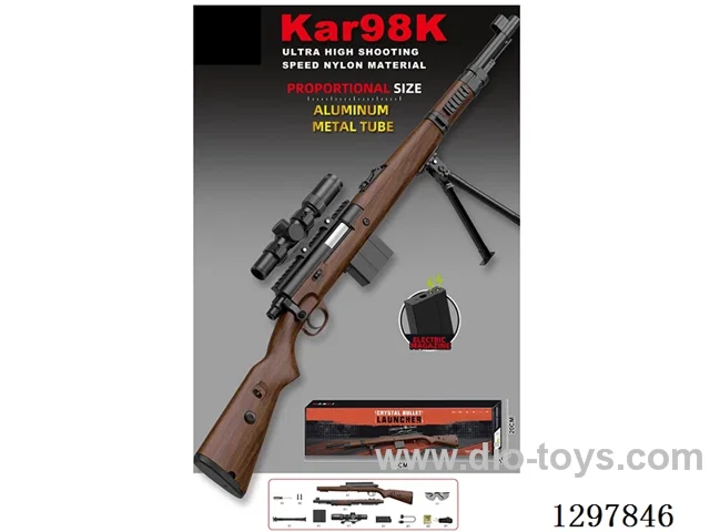 High-Speed Nylon Version, Scale Model 98K BB Gun / Aluminum Barrel, Electric Version (Single Shot, Full Auto), Electric Magazine (Pre-loaded)