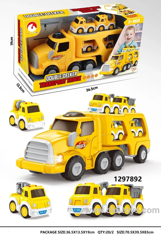 Frictional engineering truck with lighting&music in display box