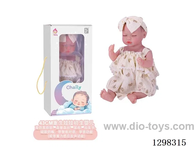 17 inches (real baby feel) reborn baby doll,  collectible art dolls with full softness body, poseable limb and lifelike details - Gravity-sensing sound function