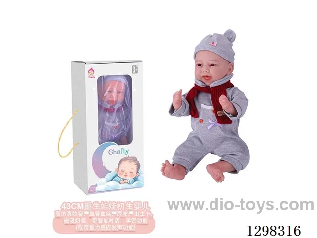 17 inches (real baby feel) reborn baby doll,  collectible art dolls with full softness body, poseable limb and lifelike details - Gravity-sensing sound function