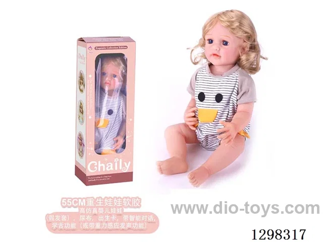 22 inches (real baby feel) reborn baby doll girl,  collectible art dolls with full softness body, poseable limb and lifelike details - Gravity-sensing sound function