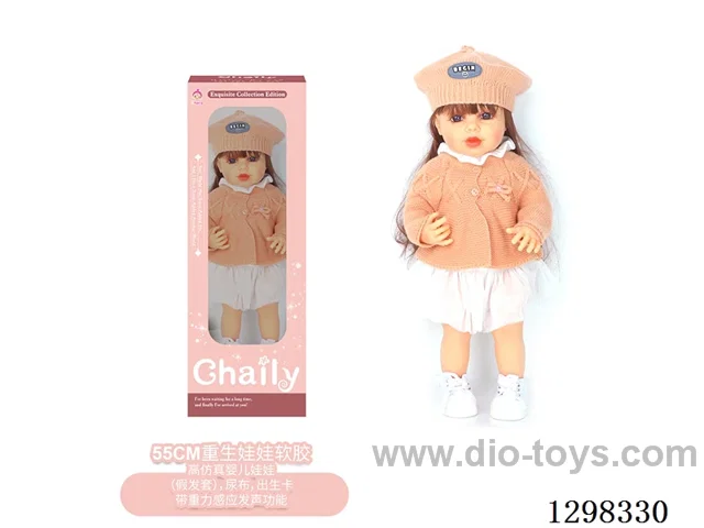 22 inches (real baby feel) reborn baby doll girl,  collectible art dolls with full softness body, poseable limb and lifelike details - Gravity-sensing sound function