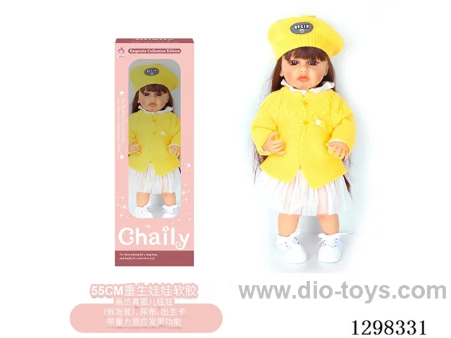 22 inches (real baby feel) reborn baby doll girl,  collectible art dolls with full softness body, poseable limb and lifelike details - Gravity-sensing sound function