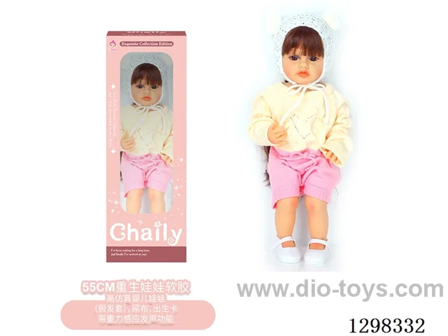 22 inches (real baby feel) reborn baby doll girl,  collectible art dolls with full softness body, poseable limb and lifelike details - Gravity-sensing sound function