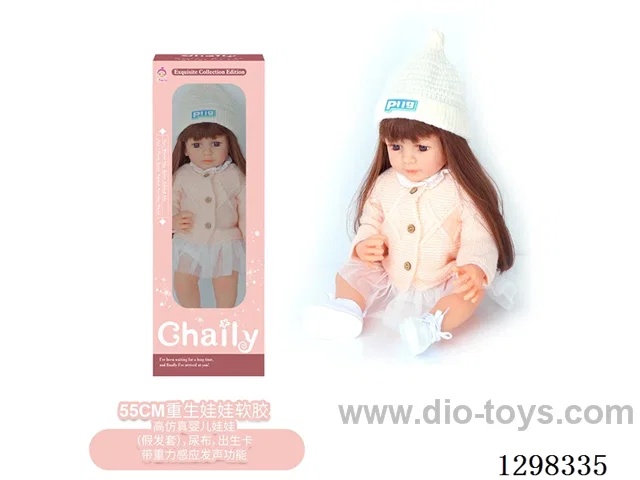 22 inches (real baby feel) reborn baby doll girl,  collectible art dolls with full softness body, poseable limb and lifelike details - Gravity-sensing sound function