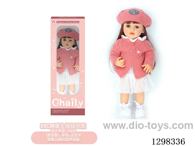 22 inches (real baby feel) reborn baby doll girl,  collectible art dolls with full softness body, poseable limb and lifelike details - Gravity-sensing sound function