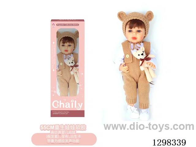 22 inches (real baby feel) reborn baby doll girl,  collectible art dolls with full softness body, poseable limb and lifelike details - Gravity-sensing sound function