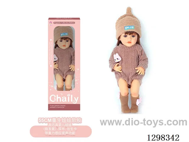 22 inches (real baby feel) reborn baby doll girl,  collectible art dolls with full softness body, poseable limb and lifelike details - Gravity-sensing sound function