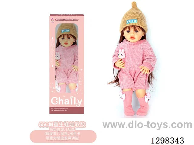 22 inches (real baby feel) reborn baby doll girl,  collectible art dolls with full softness body, poseable limb and lifelike details - Gravity-sensing sound function