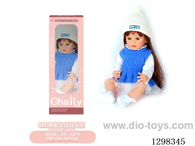 22 inches (real baby feel) reborn baby doll girl,  collectible art dolls with full softness body, poseable limb and lifelike details - Gravity-sensing sound function