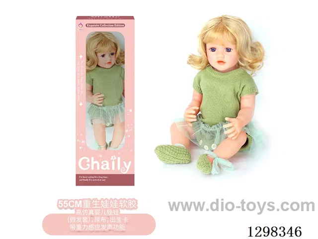 22 inches (real baby feel) reborn baby doll girl,  collectible art dolls with full softness body, poseable limb and lifelike details - Gravity-sensing sound function
