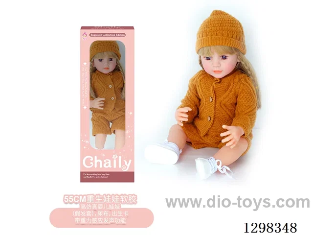 22 inches (real baby feel) reborn baby doll girl,  collectible art dolls with full softness body, poseable limb and lifelike details - Gravity-sensing sound function