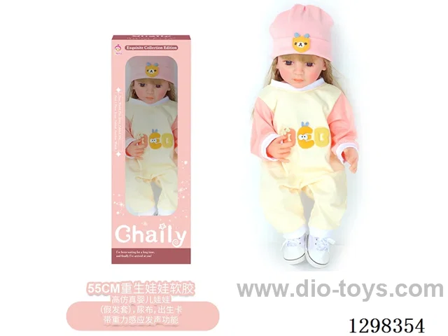 22 inches (real baby feel) reborn baby doll girl,  collectible art dolls with full softness body, poseable limb and lifelike details - Gravity-sensing sound function