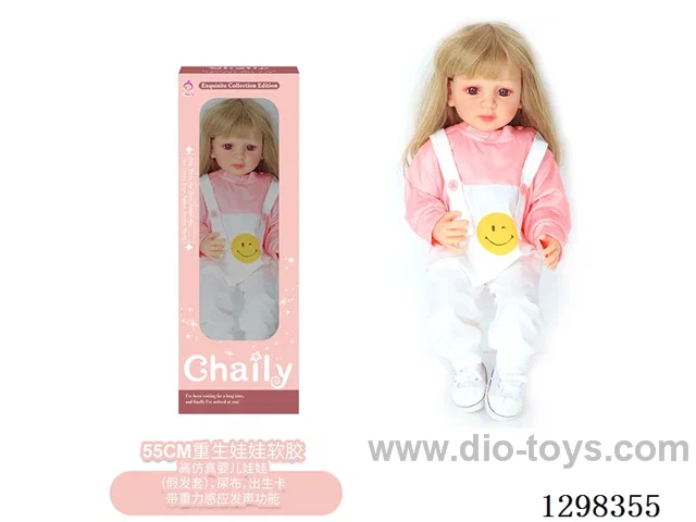 22 inches (real baby feel) reborn baby doll girl,  collectible art dolls with full softness body, poseable limb and lifelike details - Gravity-sensing sound function