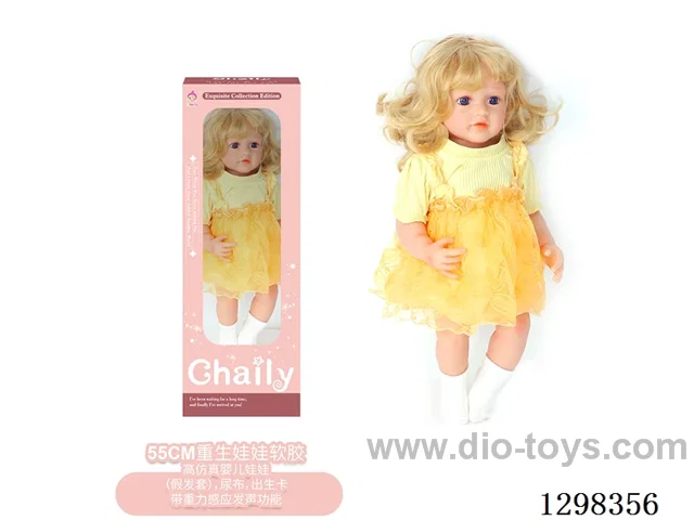 22 inches (real baby feel) reborn baby doll girl,  collectible art dolls with full softness body, poseable limb and lifelike details - Gravity-sensing sound function