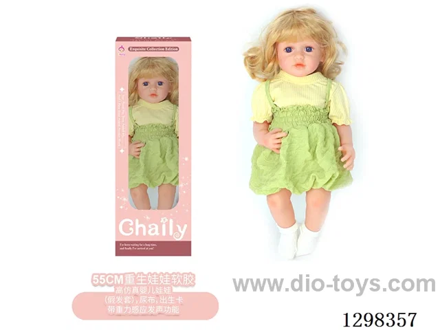 22 inches (real baby feel) reborn baby doll girl,  collectible art dolls with full softness body, poseable limb and lifelike details - Gravity-sensing sound function