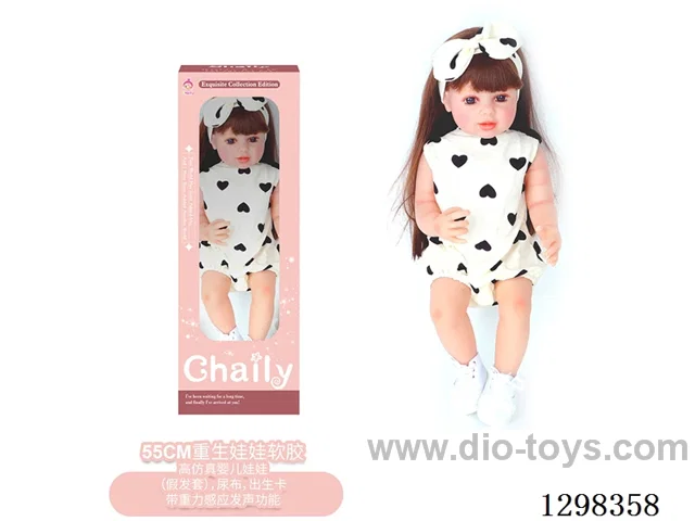 22 inches (real baby feel) reborn baby doll girl,  collectible art dolls with full softness body, poseable limb and lifelike details - Gravity-sensing sound function