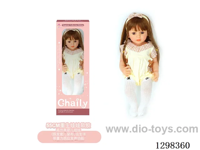 22 inches (real baby feel) reborn baby doll girl,  collectible art dolls with full softness body, poseable limb and lifelike details - Gravity-sensing sound function