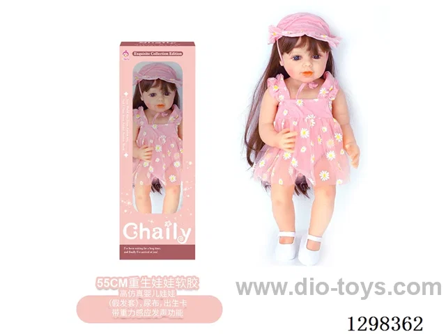 22 inches (real baby feel) reborn baby doll girl,  collectible art dolls with full softness body, poseable limb and lifelike details - Gravity-sensing sound function